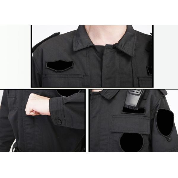 Black Private Security Uniforms , Long Sleeve Jacket Shirt And Pant