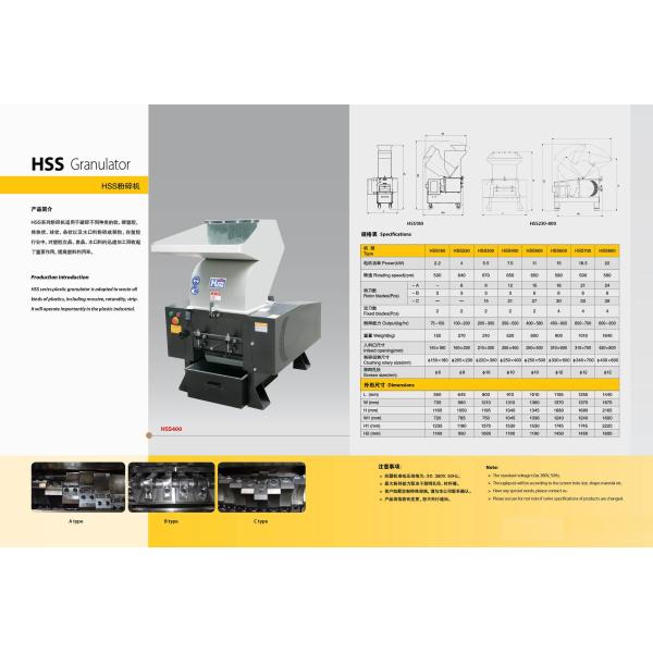 Sound - proof crusher granulator and  block shredder machines