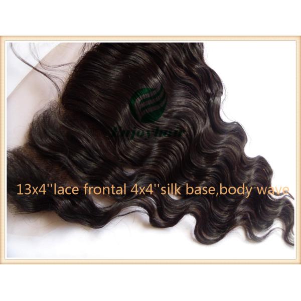 Indian virgin remy hair silk lace frontal 13''x4'' ,natural color body wave 10''-24''.