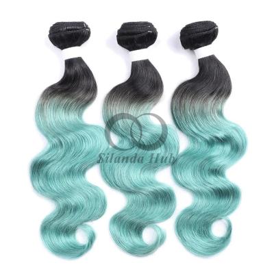 #T1B/Green Body Wave Remy Human Hair Bundles Sew In Weave Bundles Brazilian Bundle Deals