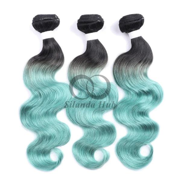#T1B/Green Body Wave Remy Human Hair Bundles Sew In Weave Bundles Brazilian Bundle Deals