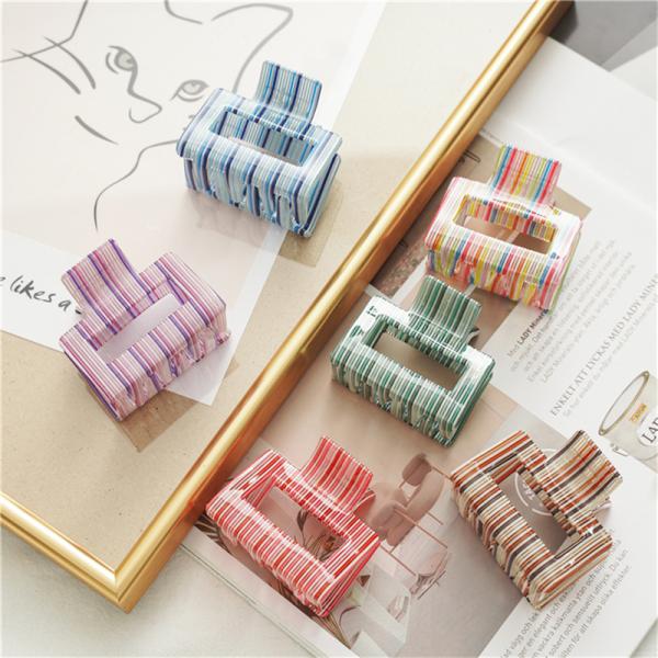 Color acrylic square grab hair clip accessories women's clip headgear factory direct wholesale OEM logo