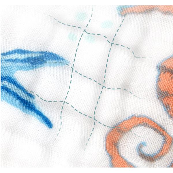 Голубой цветок печатая естественную ткань постельных принадлежностей ткани 40S 250GSM марли младенческую