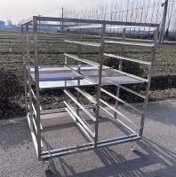 Stainless Steel Polishing Bakery Racking Trolley Hand Cart Kitchen Equipment