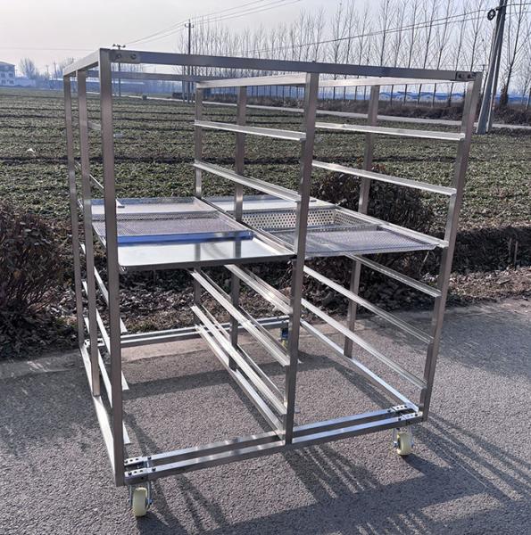 Stainless Steel Polishing Bakery Racking Trolley Hand Cart Kitchen Equipment