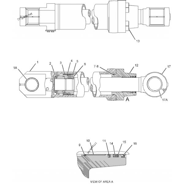 Белпарты Качественный экскаватор Гидравлический цилиндр ведра Assy E345D E349 274-2458