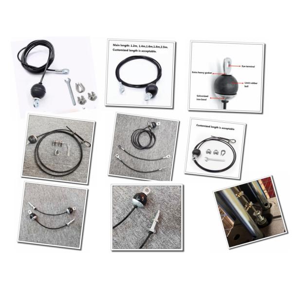 Cable de gimnasio recubierto de TPU negro de 7x19 4mm-6mm para equipos de fitness