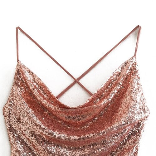 Юбка v полиэстера Sequins темперамента OEM maufactory сексуальная безрукавная - платье юбки шеи