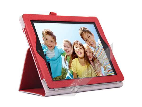 L'iPad futé simple pratique de polyuréthane enferme des couvertures, noir, rouge