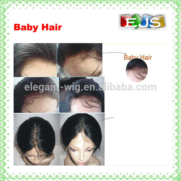 High Quality Half Hand Tied Indian Remy Hair Glueless Lace Front Wig With Baby Hair