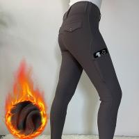 Jodhpurs d'hiver gris XL Riding Full Seat Silicone Fleece Female