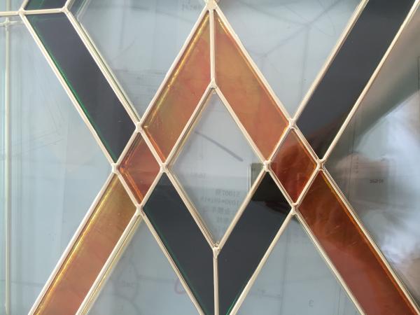 golden brass caming decoarative glass panel 1thickness of high quality