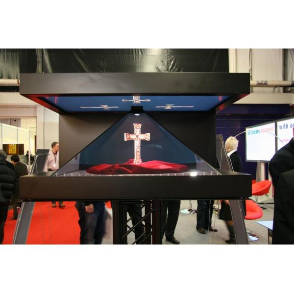 Escaparate de lujo, 42 caja de presentación de la pirámide 3D del holograma de la pulgada con la luz ajustable del LED