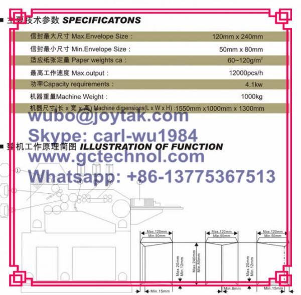manufacturer flat bag making machine pocket envelope making machine max output 12000pcs/h Max envelope 120x240mm
