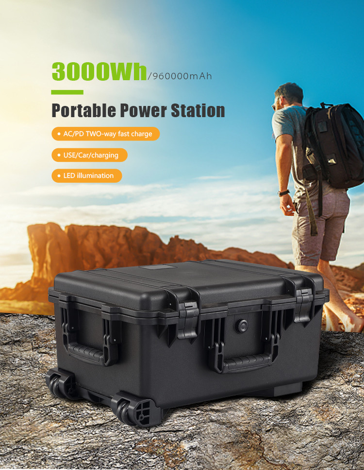 волна синуса портативной резервной электростанции 3000w чистая для хранения солнечной энергии