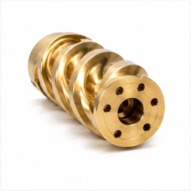 5 Axis Milling CNC Copper Parts Brass Spiral Distributor Rotor Spiral Surface Vane Groove