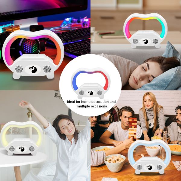 Waterproof Portable RGB Alarm Clock Build In Battery Outdoor Wireless Speaker