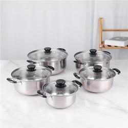 Hot Sale 10 Piece Stainless Steel Cookware Soup Pot Set Stock Pots Cooking Ware Set Cooking Pot Set