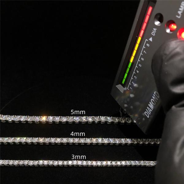 Colar 925 Sterling Silve VVS Diamond Tennis Necklace do tênis de Hip Hop Moissanite