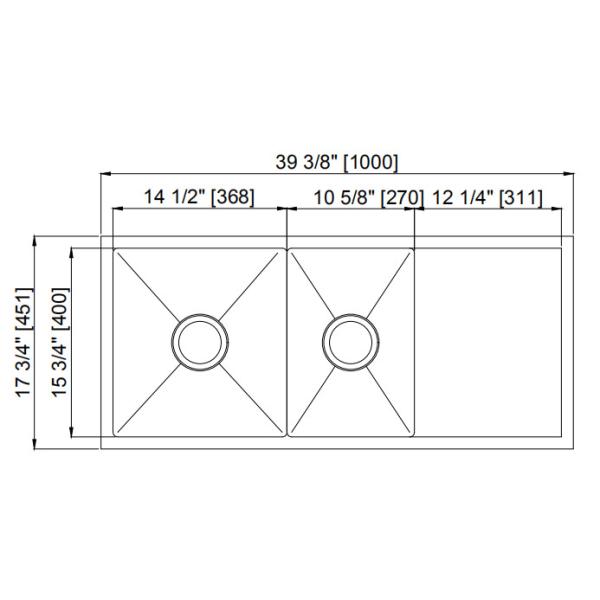 Полностью испытанная кухонная раковина границы нержавеющей стали низкая с большим Драйнбоард