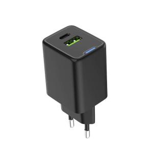 Chargeur USB GaN noir 45W USB A Chargeur murale rapide de type C Bloc de charge