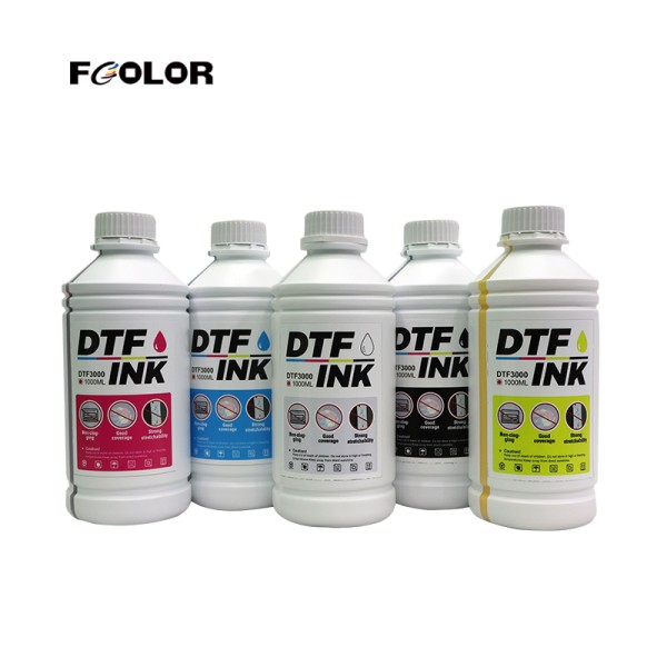 High Quality 1000ML CMYK Heat Transfer Textile Printing White DTF Printer Ink for Epson I3200 I1600 Xp600 1390 4720 Tx800 Head