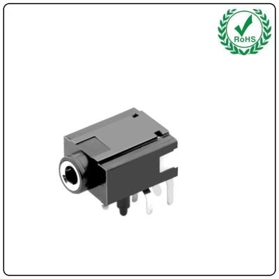 Montagem 8 Pin Terminals Female 3,5 Jack Socket Black audio do PWB