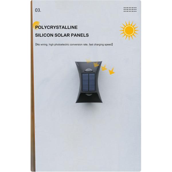 5V / 70ma Solar LED Wall Lights Lamp Outdoor Exterior Fixture For Indoor