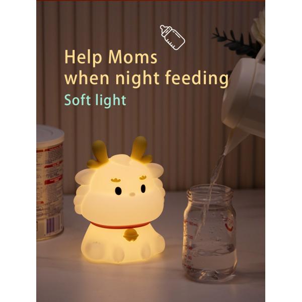 Smart Voice Dragon Charge With Sleeping Silicone Pat Creative Night Light Gift Colorful Atmosphere Light