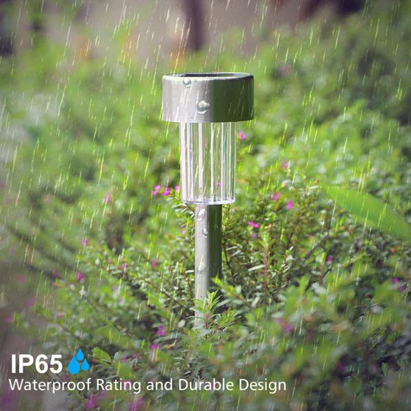 10 Pack Solar Lights Outdoor, Solar Powered Pathway Landscape Light Garden Stainless Steel ROHS Ce 1-year Ip44 FCC