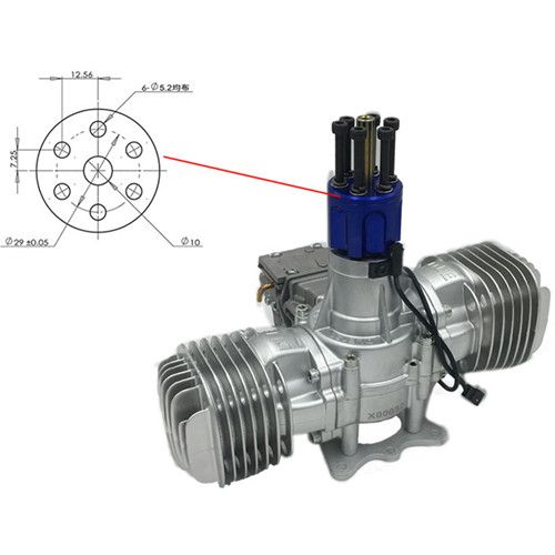 Dle 130 Rc Model Gasoline Engine Cc Displacement Dual Cylinder Two Strokes Air Cooling Hand Start