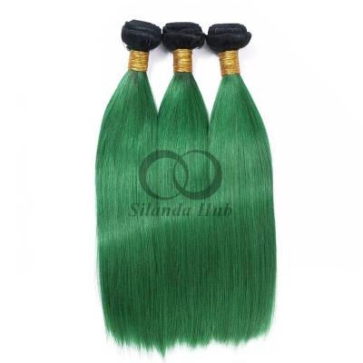 #T1B/Green Straight Remy Human Hair Bundles Sew In Weave Bundles Brazilian Bundle Deals