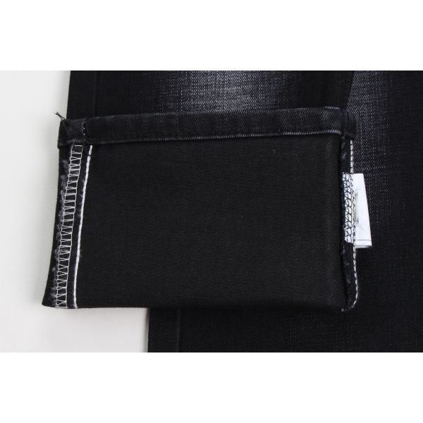 76% Cotton Stretch Yarn-Dyed Denim Fabric 12 oz Black Crosshatch Slub for Men/Women Apparel Workwear