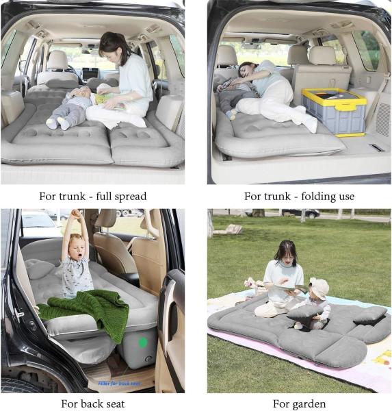 SUV Mattress Camping Bed Cushion Pillow - Inflatable Thickened Car Air Bed with Pump Portable Sleeping Pad Mattr