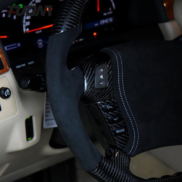 Toyota Crown Alcantara Carbon Fiber Steering Wheel Custom Genuine Leather
