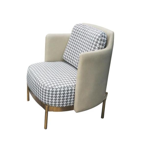 Modern Design Leisure Stainless Steel Swallow Gird PU leather upholstery Arm chair Sofa chair for Hotel Living room