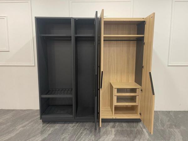 Customized Size Modern Wood Wardrobe For Guest Room Stand Alone