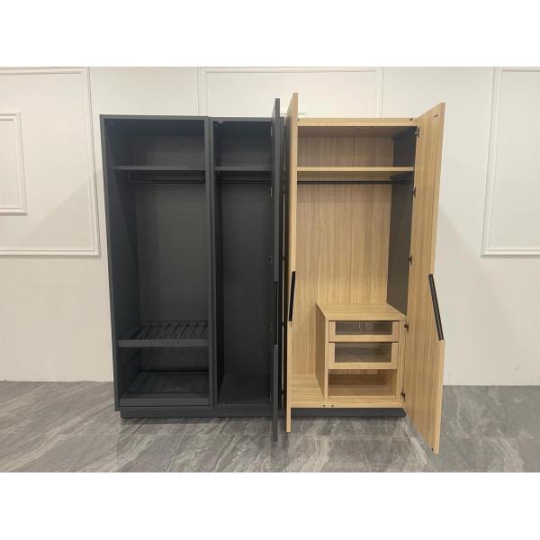 Customized Size Modern Wood Wardrobe For Guest Room Stand Alone