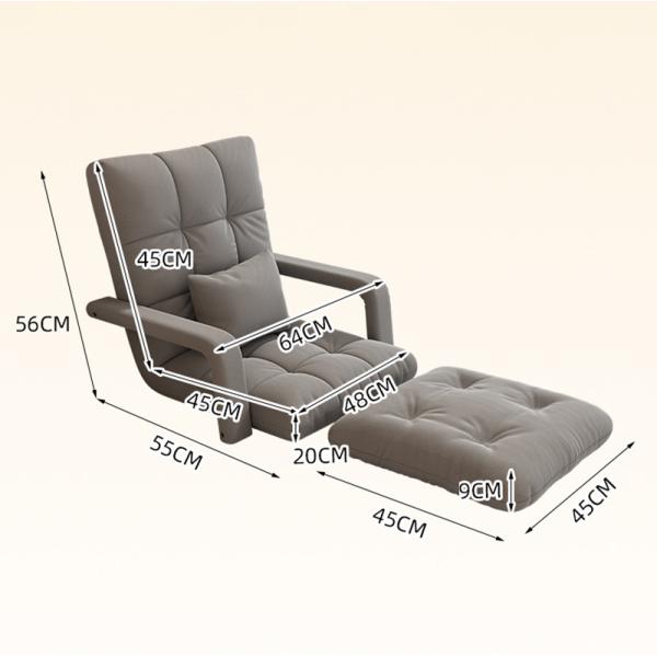 Living Room Floor Chair with Armrest Reclining s Folding Lazy Sofa Backrest, Seating for Reading Video Gaming