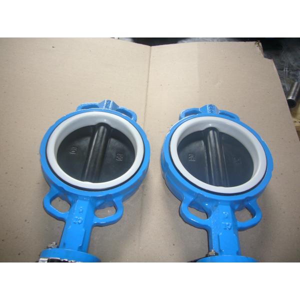 High Performance DIN 2501 PN6 / PN10 / PN16 Flange Wafer Butterfly Valve Disc Coated PTFE