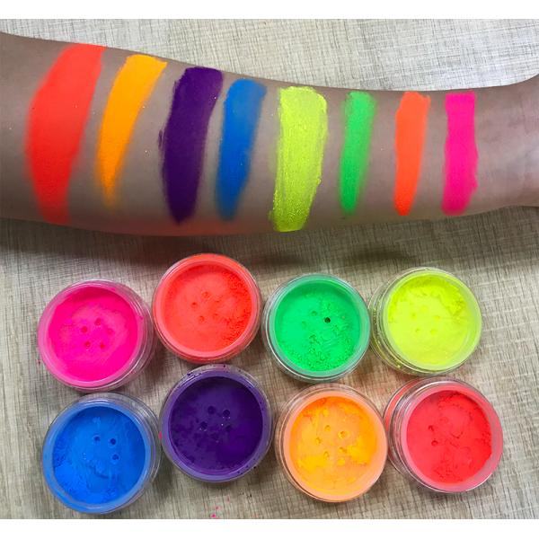 Neon Pigments Mineral Powder Eyeshadow 8 Colors Longlasting Without Logo