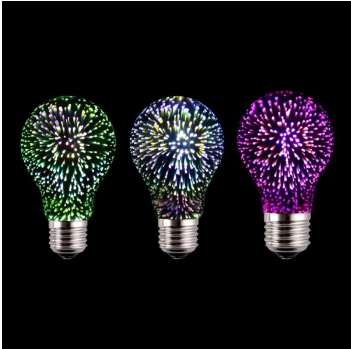 Lighting and Circuitry Design Most Popular Standard Base 3D Fireworks-effect LED Light Bulb