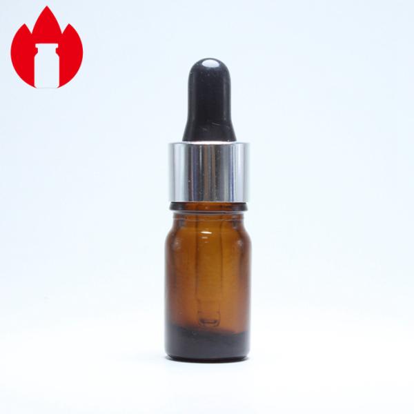 Янтарные стеклянные бутылки эфирного масла 5ml с крышкой капельницы