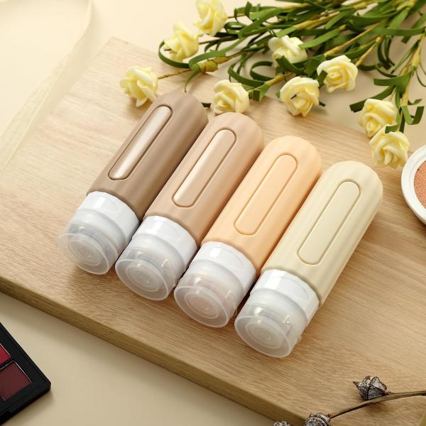 Bouteilles de toilettes de voyage en silicone compactes