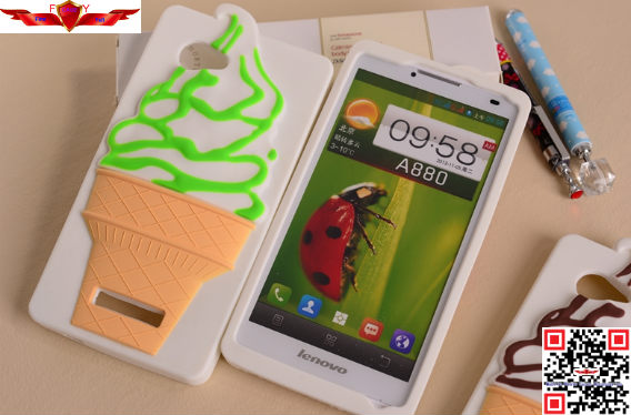 New Fashion Design Brand New Ice Cream Silicone Cover Case For Lenovo A880 Multi Color