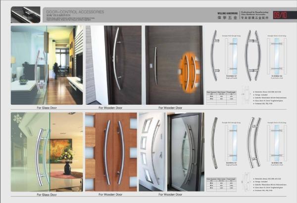 Modern curve Bar timber Door Handle Pull push Glass door Entry Exterior Interior Gate Entrance Brushed Finish W-DH610