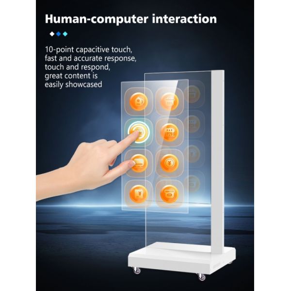 55 Inch HD Interactive Touch Screen Ultra Thin LG Transparent OLED Kiosk Advertising Display