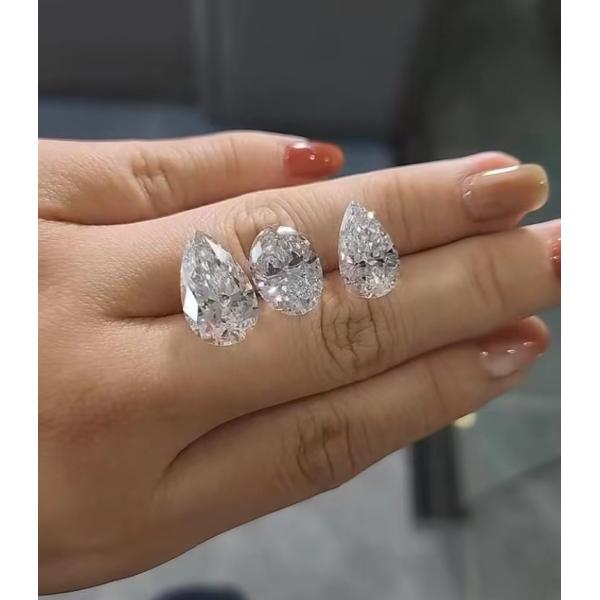 Diamants synthétiques en grès en laboratoire Diamants cultivés bijoux Collier à oreille en forme de poire