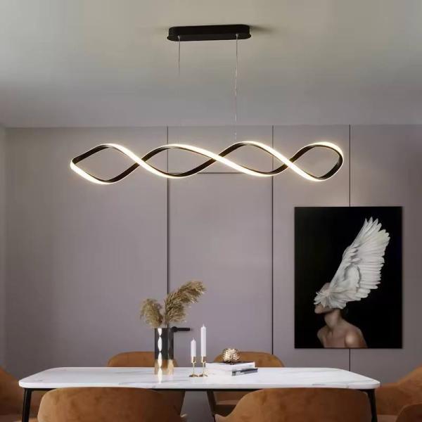 Modern Simple Design Creative Twist bar Dining Room Hanging Lamps Hotel Chandelier Home LED Pendant Light