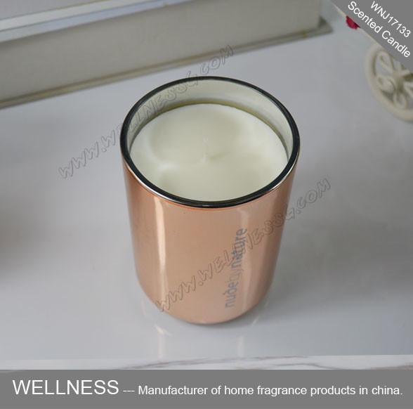 Room Fragrance Pure Clean Soy Candles ITS Approved With Rose Golden Glass Jar